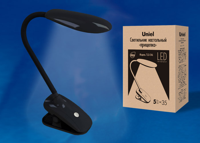 TLD-546 Black/LED/350Lm/4500K Светильник настольный «прищепка», 5W. Механический выключатель. Черный TLD-546 Black/LED/350Lm/4500K Светильник настольный «прищепка», 5W. Механический выключатель. Черный